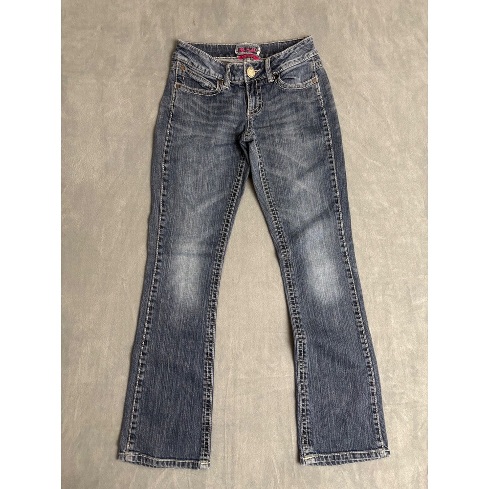 Wrangler Premium Patch Women 1/2x32 Blue Bootcut Jeans Low Rise 09MWZLR Denim